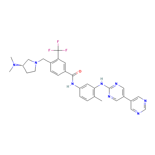 4-[[(3S)-3-(dimethylamino)pyrrolidin-1-yl]methyl]-N-[4-methyl-3-[(5-pyrimidin-5-ylpyrimidin-2-yl)amino]phenyl]-3-(trifluoromethyl)benzamide (CAS: 887650-05-7) - Related Chemical Product