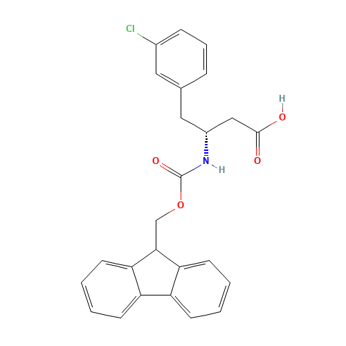 (3R)-4-(3-chlorophenyl)-3-(9H-fluoren-9-ylmethoxycarbonylamino)butanoic acid (CAS: 331763-57-6) - Related Chemical Product