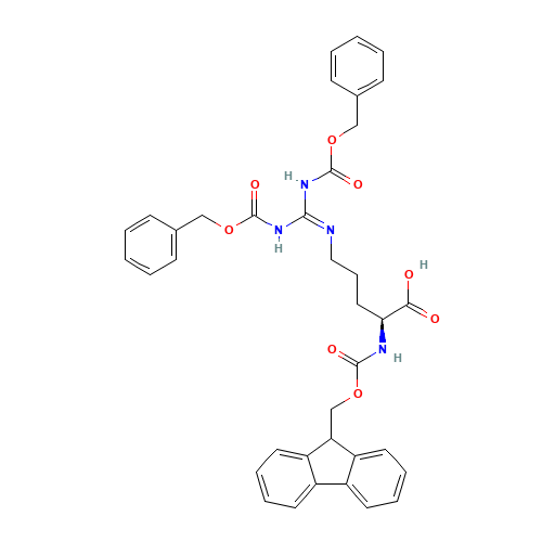 (2S)-5-[bis(phenylmethoxycarbonylamino)methylideneamino]-2-(9H-fluoren-9-ylmethoxycarbonylamino)pentanoic acid (CAS: 207857-35-0) - Related Chemical Product