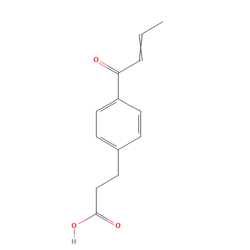 3-[4-[(E)-but-2-enoyl]phenyl]propanoic acid (CAS: 1081531-75-0) - Chemical Structure and Molecular Formula 