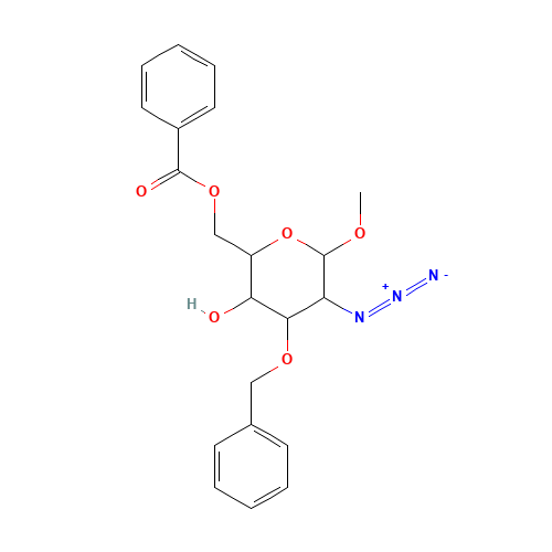 [(2R,3S,4R,5R,6S)-5-azido-3-hydroxy-6-methoxy-4-phenylmethoxyoxan-2-yl]methyl benzoate (CAS: 501088-17-1) - Related Chemical Product