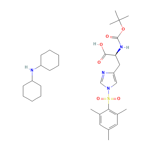 N-cyclohexylcyclohexanamine;(2S)-2-[(2-methylpropan-2-yl)oxycarbonylamino]-3-[1-(2,4,6-trimethylphenyl)sulfonylimidazol-4-yl]propanoic acid (CAS: 105931-56-4) - Related Chemical Product