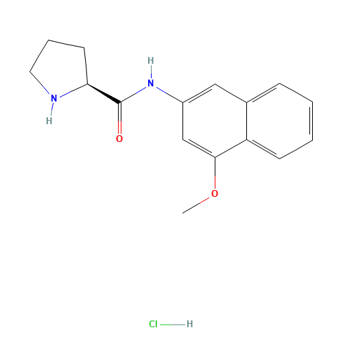 (2S)-N-(4-methoxynaphthalen-2-yl)pyrrolidine-2-carboxamide;hydrochloride (CAS: 100930-07-2) - Chemical Structure and Molecular Formula 
