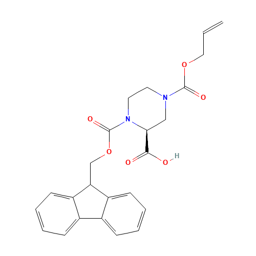 (2S)-1-(9H-fluoren-9-ylmethoxycarbonyl)-4-prop-2-enoxycarbonylpiperazine-2-carboxylic acid (CAS: 915707-71-0) - Related Chemical Product