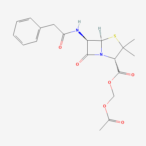 acetyloxymethyl (2S,5R,6R)-3,3-dimethyl-7-oxo-6-[(2-phenylacetyl)amino]-4-thia-1-azabicyclo[3.2.0]heptane-2-carboxylate (CAS: 983-85-7) - Related Chemical Product