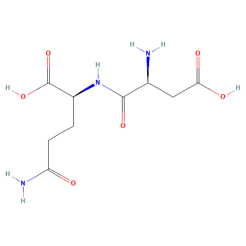 (2S)-5-amino-2-[[(2S)-2-amino-3-carboxypropanoyl]amino]-5-oxopentanoic acid (CAS: 13433-13-1) - Chemical Structure and Molecular Formula 