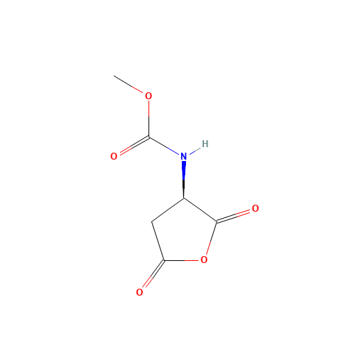methyl N-[(3R)-2,5-dioxooxolan-3-yl]carbamate (CAS: 110935-99-4) - Chemical Structure and Molecular Formula 