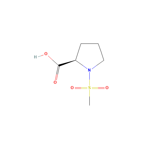 (2R)-1-methylsulfonylpyrrolidine-2-carboxylic acid (CAS: 1046136-35-9) - Chemical Structure and Molecular Formula 
