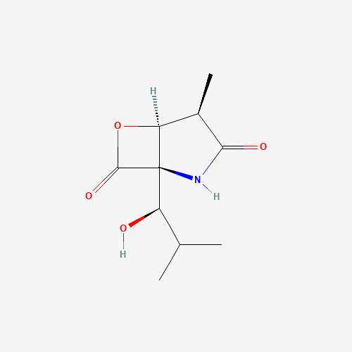 (1S,2R,5R)-5-[(1R)-1-hydroxy-2-methylpropyl]-2-methyl-7-oxa-4-azabicyclo[3.2.0]heptane-3,6-dione (CAS: 186833-31-8) - Chemical Structure and Molecular Formula 