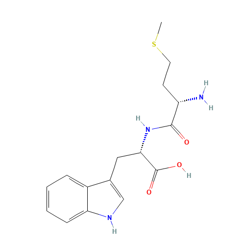 (2S)-2-[[(2S)-2-amino-4-methylsulfanylbutanoyl]amino]-3-(1H-indol-3-yl)propanoic acid (CAS: 60535-02-6) - Chemical Structure and Molecular Formula 