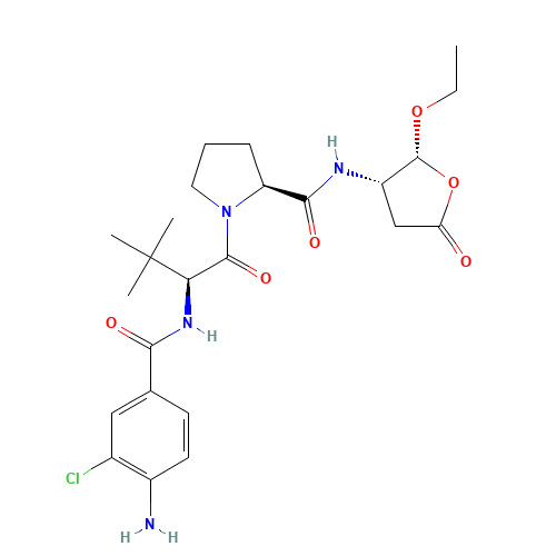 (2S)-1-[(2S)-2-[(4-amino-3-chlorobenzoyl)amino]-3,3-dimethylbutanoyl]-N-[(2R,3S)-2-ethoxy-5-oxooxolan-3-yl]pyrrolidine-2-carboxamide (CAS: 273404-37-8) - Related Chemical Product