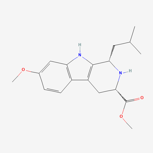 methyl (1S,3S)-7-methoxy-1-(2-methylpropyl)-2,3,4,9-tetrahydro-1H-pyrido[3,4-b]indole-3-carboxylate (CAS: 107447-05-2) - Chemical Structure and Molecular Formula 