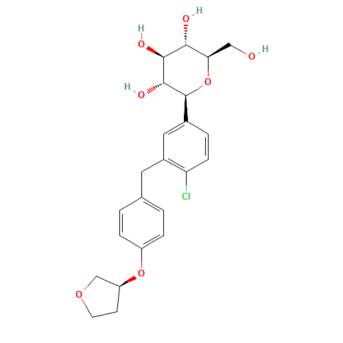 (2S,3R,4R,5S,6R)-2-[4-chloro-3-[[4-[(3S)-oxolan-3-yl]oxyphenyl]methyl]phenyl]-6-(hydroxymethyl)oxane-3,4,5-triol (CAS: 864070-44-0) - Related Chemical Product