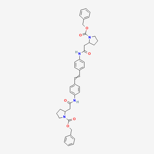 benzyl (2S)-2-[2-oxo-2-[4-[(E)-2-[4-[[2-[(2S)-1-phenylmethoxycarbonylpyrrolidin-2-yl]acetyl]amino]phenyl]ethenyl]anilino]ethyl]pyrrolidine-1-carboxylate (CAS: 916442-98-3) - Related Chemical Product