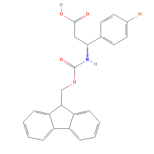 (3R)-3-(4-bromophenyl)-3-(9H-fluoren-9-ylmethoxycarbonylamino)propanoic acid (CAS: 220498-04-4) - Related Chemical Product