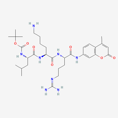 tert-butyl N-[(2S)-1-[[(2S)-6-amino-1-[[(2S)-5-(diaminomethylideneamino)-1-[(4-methyl-2-oxochromen-7-yl)amino]-1-oxopentan-2-yl]amino]-1-oxohexan-2-yl]amino]-4-methyl-1-oxopentan-2-yl]carbamate (CAS: 109358-47-6) - Related Chemical Product