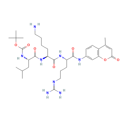 tert-butyl N-[(2S)-1-[[(2S)-6-amino-1-[[(2S)-5-(diaminomethylideneamino)-1-[(4-methyl-2-oxochromen-7-yl)amino]-1-oxopentan-2-yl]amino]-1-oxohexan-2-yl]amino]-4-methyl-1-oxopentan-2-yl]carbamate (CAS: 109358-47-6) - Related Chemical Product