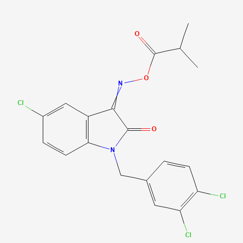 [(E)-[5-chloro-1-[(3,4-dichlorophenyl)methyl]-2-oxoindol-3-ylidene]amino] 2-methylpropanoate (CAS: 668467-83-2) - Related Chemical Product