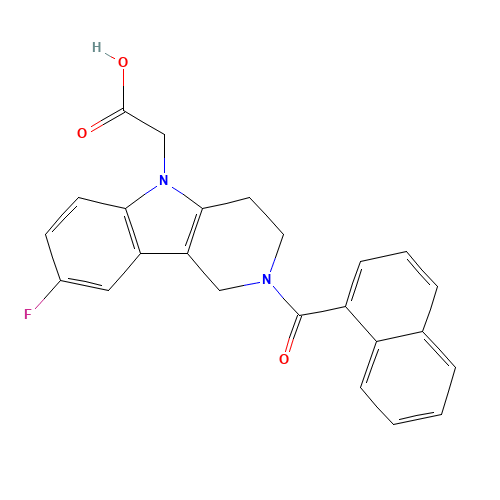 2-(2-(1-naphthoyl)-8-fluoro-1,2,3,4-tetrahydropyrido[4,3-b]indol-5-yl)acetic acid (CAS: 866460-33-5) - Related Chemical Product
