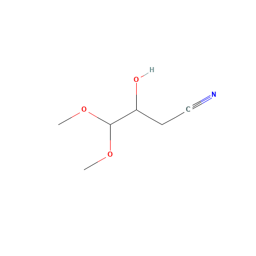 3-hydroxy-4,4-dimethoxybutanenitrile (CAS: 255869-40-0) - Chemical Structure and Molecular Formula 