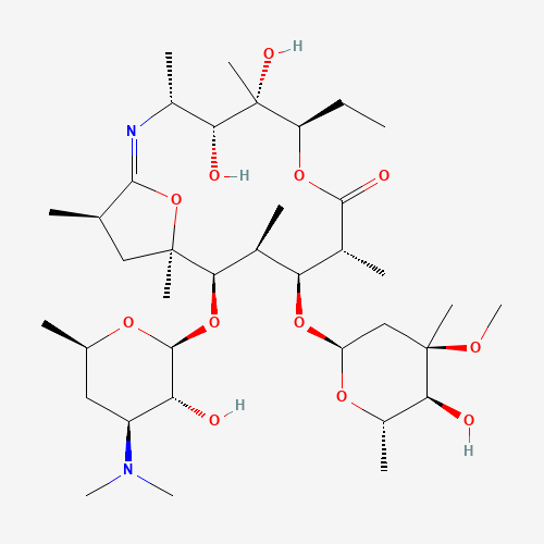 (3R,4R,5S,6R,9R,10S,11S,12R,15R)-12-[4-(dimethylamino)-3-hydroxy-6-methyloxan-2-yl]oxy-6-ethyl-4,5-dihydroxy-10-(5-hydroxy-4-methoxy-4,6-dimethyloxan-2-yl)oxy-3,5,9,11,13,15-hexamethyl-7,16-dioxa-2-azabicyclo[11.2.1]hexadec-1-en-8-one (CAS: 99290-97-8) - Related Chemical Product