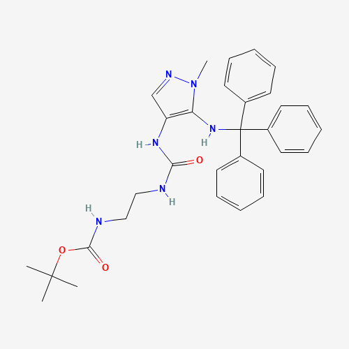 tert-butyl N-[2-[[1-methyl-5-(tritylamino)pyrazol-4-yl]carbamoylamino]ethyl]carbamate (CAS: 689293-69-4) - Related Chemical Product