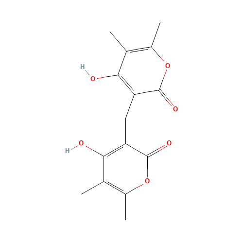 4-hydroxy-3-[(4-hydroxy-5,6-dimethyl-2-oxopyran-3-yl)methyl]-5,6-dimethylpyran-2-one (CAS: 57103-53-4) - Related Chemical Product