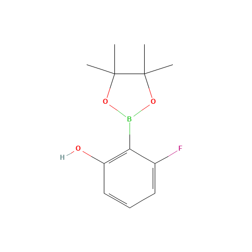 2-Fluoro-6-hydroxybenzeneboronic acid pinacol ester (CAS: 1534369-41-9) - Chemical Structure and Molecular Formula 