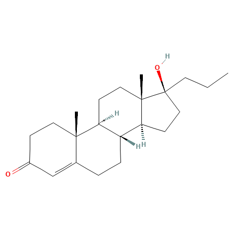 (8R,9S,10R,13S,14S,17S)-17-hydroxy-10,13-dimethyl-17-propyl-2,6,7,8,9,11,12,14,15,16-decahydro-1H-cyclopenta[a]phenanthren-3-one (CAS: 60607-35-4) - Related Chemical Product