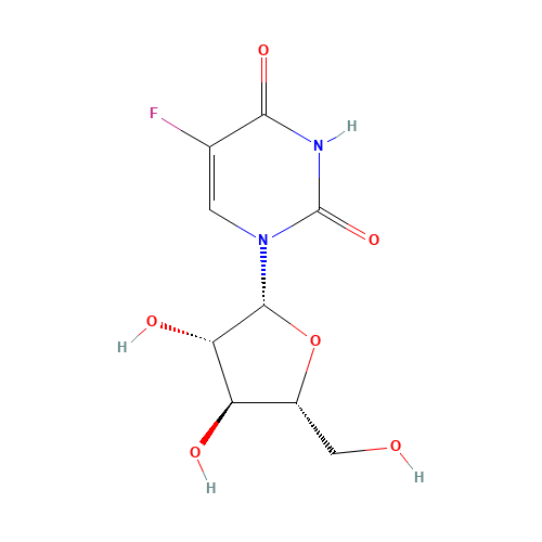 1-[(2R,3S,4S,5R)-3,4-dihydroxy-5-(hydroxymethyl)oxolan-2-yl]-5-fluoropyrimidine-2,4-dione (CAS: 131-06-6) - Related Chemical Product
