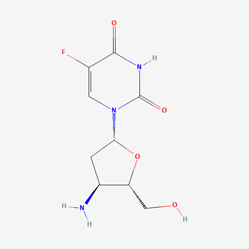 1-[(2R,4S,5S)-4-amino-5-(hydroxymethyl)oxolan-2-yl]-5-fluoropyrimidine-2,4-dione (CAS: 85236-95-9) - Chemical Structure and Molecular Formula 