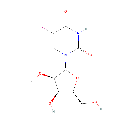 5-fluoro-1-[(2R,3R,4R,5R)-4-hydroxy-5-(hydroxymethyl)-3-methoxyoxolan-2-yl]pyrimidine-2,4-dione (CAS: 61671-80-5) - Related Chemical Product