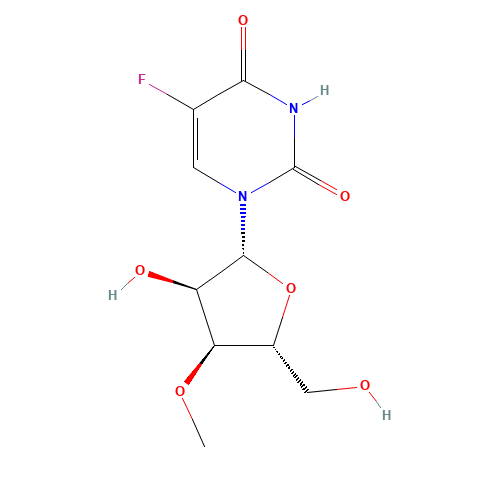 5-fluoro-1-[(2R,3R,4S,5R)-3-hydroxy-5-(hydroxymethyl)-4-methoxyoxolan-2-yl]pyrimidine-2,4-dione (CAS: 61671-87-2) - Related Chemical Product