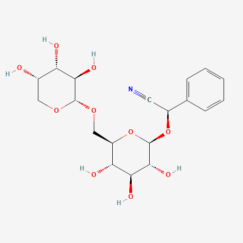 (2R)-2-phenyl-2-[(2R,3R,4S,5S,6R)-3,4,5-trihydroxy-6-[[(2S,3R,4S,5S)-3,4,5-trihydroxyoxan-2-yl]oxymethyl]oxan-2-yl]oxyacetonitrile (CAS: 155-57-7) - Related Chemical Product