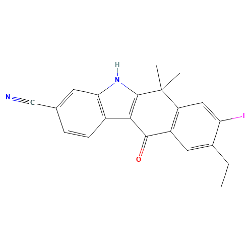 9-ethyl-8-iodo-6,6-diMethyl-11-oxo-6,11-dihydro-5H-benzo[b]carbazole-3-carbonitrile (CAS: 1256584-80-1) - Related Chemical Product
