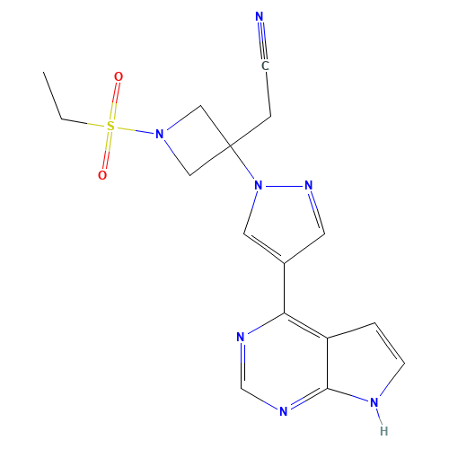 2-[1-ethylsulfonyl-3-[4-(7H-pyrrolo[2,3-d]pyrimidin-4-yl)pyrazol-1-yl]azetidin-3-yl]acetonitrile (CAS: 1187594-09-7) - Related Chemical Product