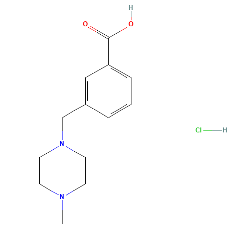 3-(4-METHYL-PIPERAZIN-1-YLMETHYL)-BENZOIC ACID HYDROCHLORIDE (CAS: 934020-51-6) - Chemical Structure and Molecular Formula 
