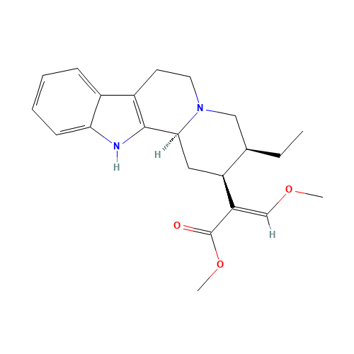 methyl (E)-2-[(2S,3S,12bS)-3-ethyl-1,2,3,4,6,7,12,12b-octahydroindolo[2,3-a]quinolizin-2-yl]-3-methoxyprop-2-enoate (CAS: 23407-35-4) - Related Chemical Product