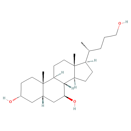 Cholic Acid Impurity (5-beta-Cholane-3-alpha-7-beta-24-Triol) (CAS: 130593-75-8) - Chemical Structure and Molecular Formula 
