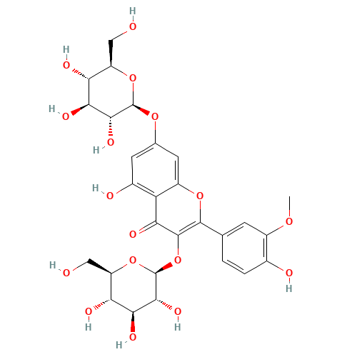 Isorhamnetin 3,7-O-diglucoside (CAS: 6758-51-6) - Chemical Structure and Molecular Formula 