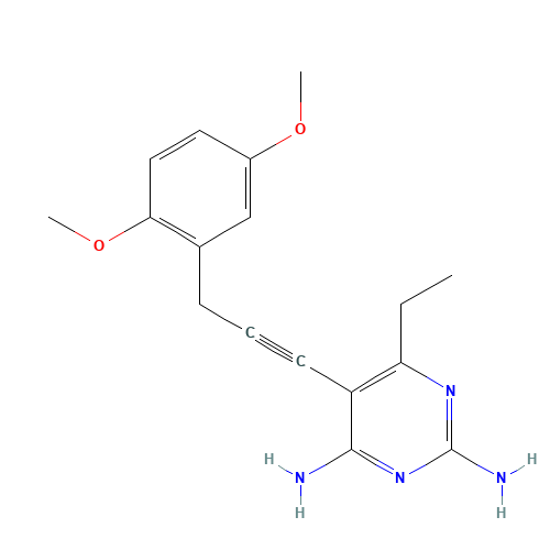 5-(3-(2,5-Dimethoxyphenyl)prop-1-yn-1-yl)-6-ethylpyrimidine-2,4-diamine (CAS: 1088496-61-0) - Related Chemical Product