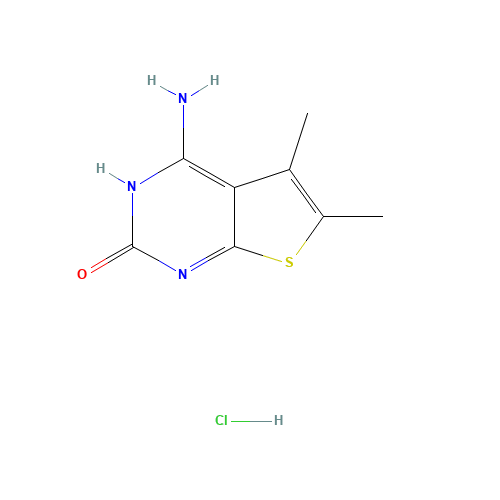 4-Amino-5,6-dimethylthieno[2,3-d]pyrimidin-2(1H)-one hydrochloride (CAS: 1033366-59-4) - Chemical Structure and Molecular Formula 
