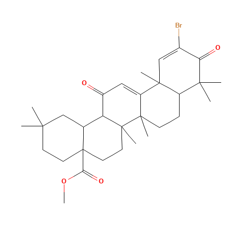 Methyl (4aS,6aR,6bS,8aR,12aR,14aR,14bS)-11-Bromo-2,2,6a,6b,9,9,12a-heptamethyl-10,14-dioxo-1,2,3,4,4a,5,6,6a,6b,7,8,8a,9,10,12a,14,14a,14b-octadecahydropicene-4a-carboxylate (CAS: 1428550-98-4) - Related Chemical Product