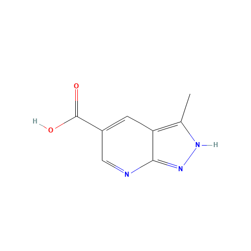 3-methyl-1H-pyrazolo[3,4-b]pyridine-5-carboxylic acid (CAS: 1118787-14-6) - Chemical Structure and Molecular Formula 