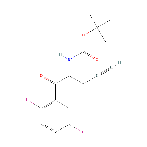 tert-Butyl (1-(2,5-difluorophenyl)-1-oxopent-4-yn-2-yl)carbamate (CAS: 1172623-96-9) - Chemical Structure and Molecular Formula 