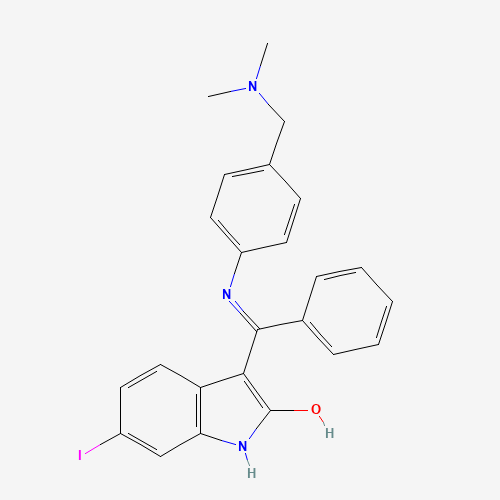 (Z)-3-(((4-((Dimethylamino)methyl)phenyl)amino)(phenyl)methylene)-6-iodoindolin-2-one (CAS: 1537909-08-2) - Related Chemical Product