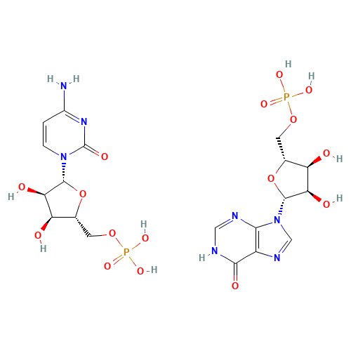[(2R,3S,4R,5R)-5-(4-amino-2-oxopyrimidin-1-yl)-3,4-dihydroxyoxolan-2-yl]methyl dihydrogen phosphate;[(2R,3S,4R,5R)-3,4-dihydroxy-5-(6-oxo-1H-purin-9-yl)oxolan-2-yl]methyl dihydrogen phosphate (CAS: 24939-03-5) - Related Chemical Product
