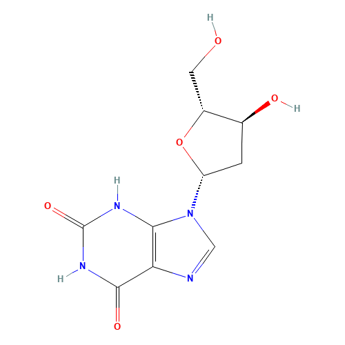 2'-Deoxyxanthosine (CAS: 29049-22-7) - Chemical Structure and Molecular Formula 