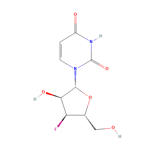 3'-Deoxy-3'-fluorouridine (CAS: 57944-13-5) - Chemical Structure and Molecular Formula 