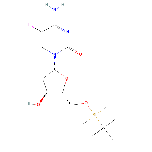 4-Amino-1-((2R,4S,5R)-5-(((tert-butyldimethylsilyl)oxy)methyl)-4-hydroxytetrahydrofuran-2-yl)-5-iodopyrimidin-2(1H)-one (CAS: 666848-11-9) - Related Chemical Product